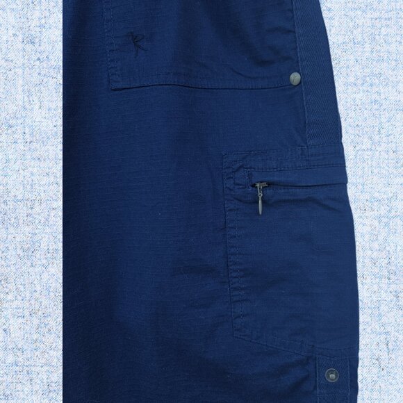 Danskin Now Navy Blue Convertible Length Cargo Capri/Bermuda -12/14 - Picture 3 of 13